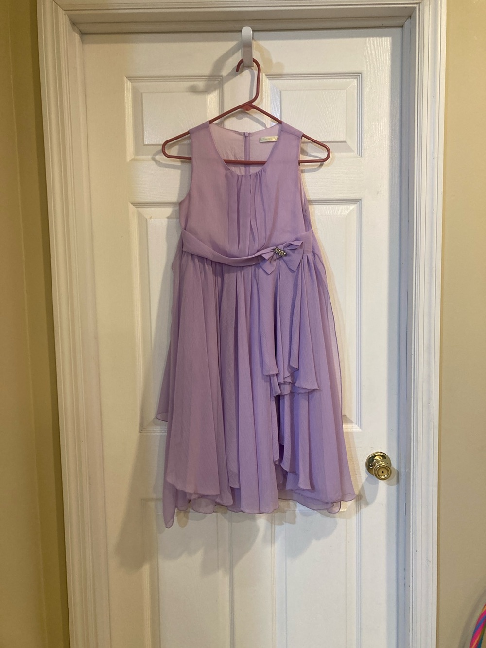 Girls' Lavender Party Dress with Bow